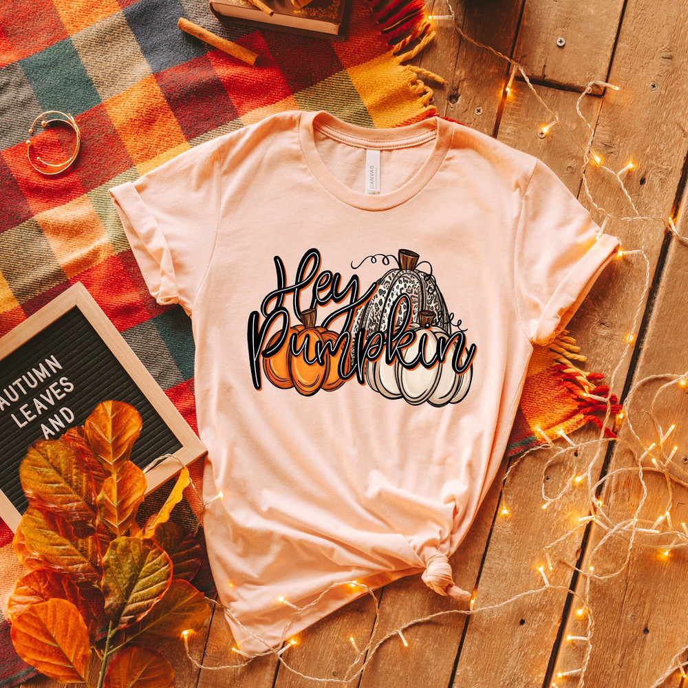 Hey Pumpkin, Hello Pumpkin, Fall Shirt, Pumpkin Shirt, Fall Women, Fall Tshirts, Retro Shirt, Thanksgiving Shirts, Leopard Pumpkin - 4.jpg