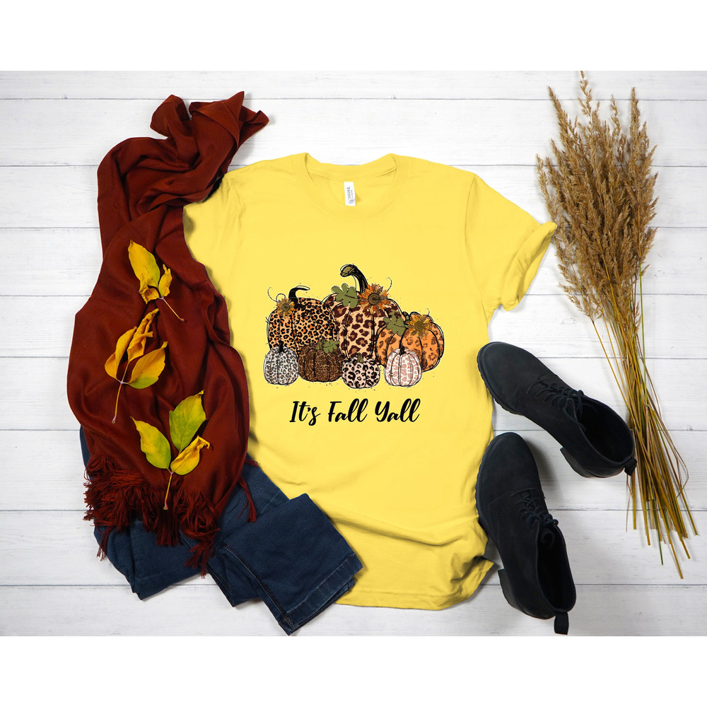 It's Fall Y'all Shirt - Fall Shirt - Pumpkin Shirt - Cute Fall Shirt - Leopard Print Pumpkin Shirt - Fall Mom Shirt - Fall Teacher Tee - 1.jpg