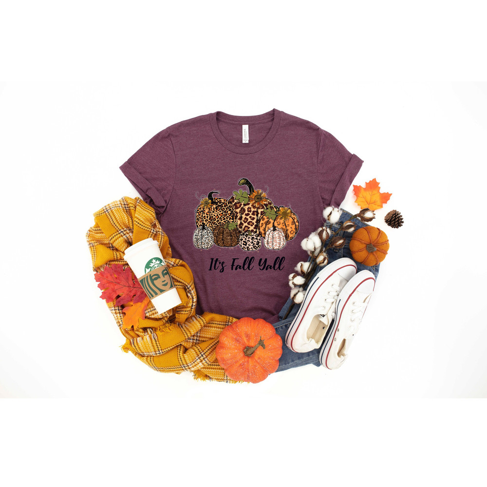 It's Fall Y'all Shirt - Fall Shirt - Pumpkin Shirt - Cute Fall Shirt - Leopard Print Pumpkin Shirt - Fall Mom Shirt - Fall Teacher Tee - 2.jpg