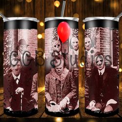 horror skinny tumbler, handmade vintage horror movie crew 20oz skinny tumbler, horror sublimation 30oz skinnytumbler