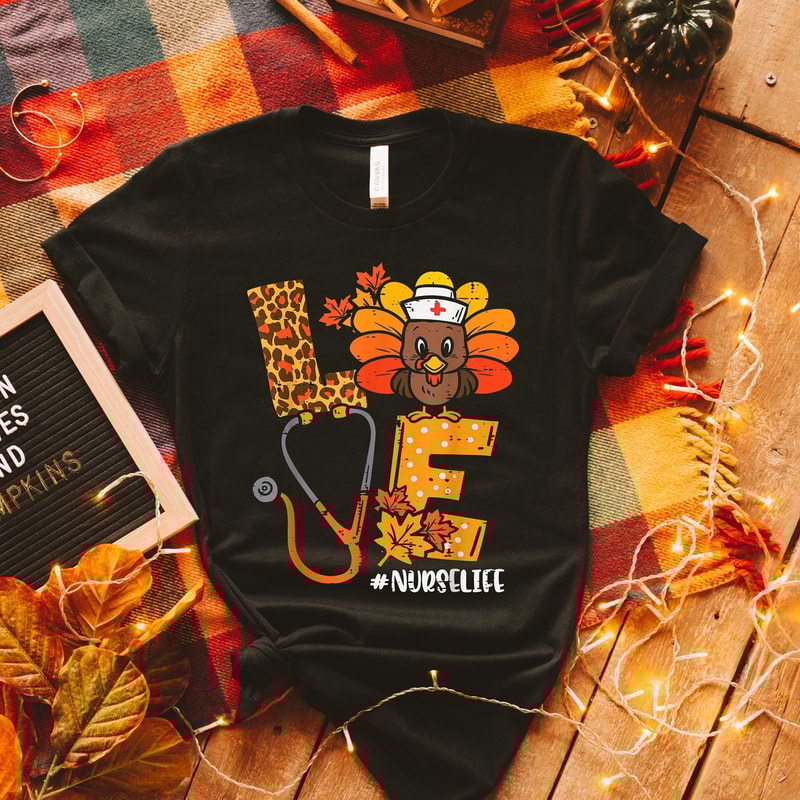 Nurse Leopard Turkey Shirt,Nurse Gift,Thanksgiving Nurse Shirt,Nurse Shirt,Thankful Nurse Shirt,Nurse Gift,Funny Nurse Shirt, Pumpkin - 1.jpg