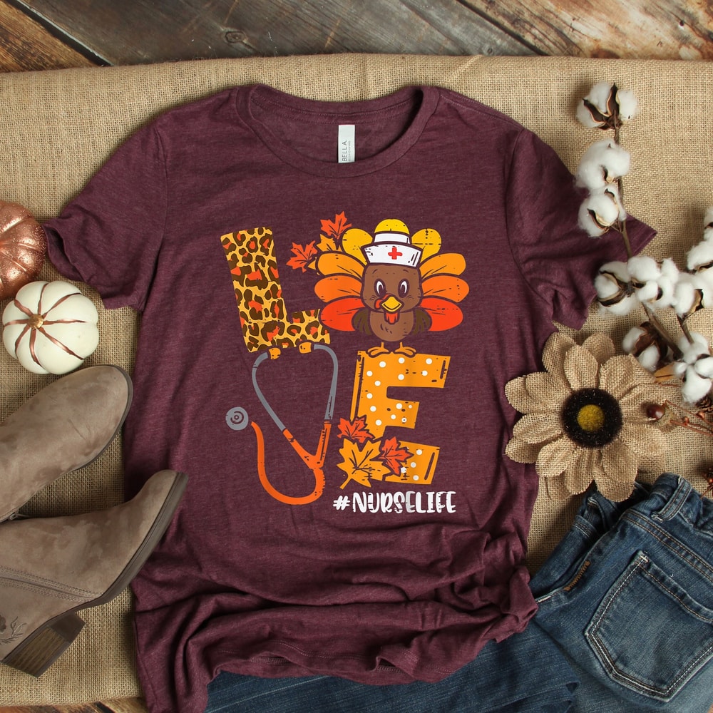 Nurse Leopard Turkey Shirt,Nurse Gift,Thanksgiving Nurse Shirt,Nurse Shirt,Thankful Nurse Shirt,Nurse Gift,Funny Nurse Shirt, Pumpkin - 2.jpg