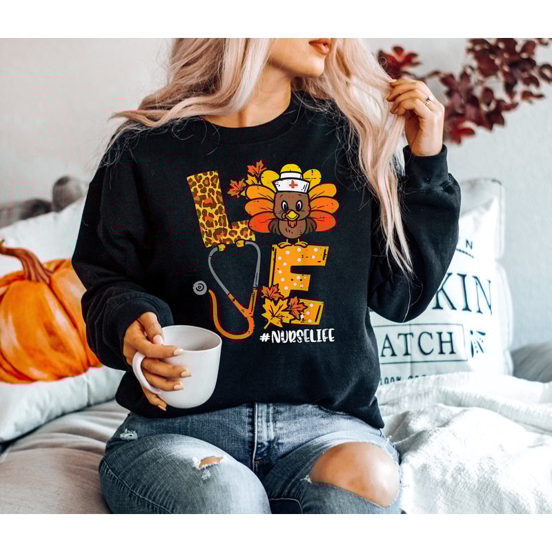 Nurse Leopard Turkey Shirt,Nurse Gift,Thanksgiving Nurse Shirt,Nurse Shirt,Thankful Nurse Shirt,Nurse Gift,Funny Nurse Shirt, Pumpkin - 3.jpg