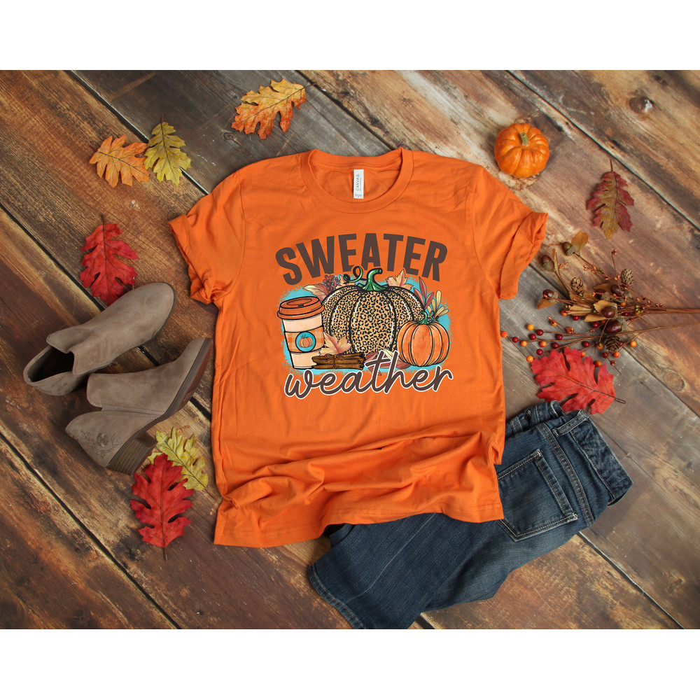 Sweater Weather Shirt, Thanksgiving Shirt, Thankful Shirt, Fall Tshirt, Thankful Pumpkin Shirt, Thanksgiving Tee, Holiday Shirt, Fall Tee - 2.jpg