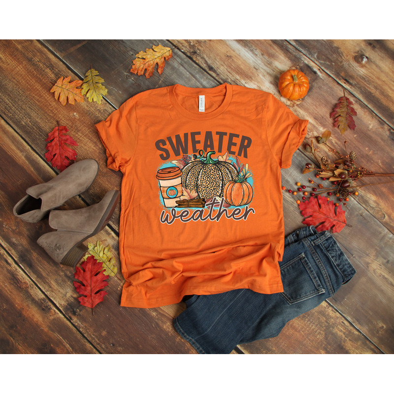 Sweater Weather Shirt, Thanksgiving Shirt, Thankful Shirt, Fall Tshirt, Thankful Pumpkin Shirt, Thanksgiving Tee, Holiday Shirt, Fall Tee - 2.jpg