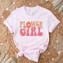 retro flower girl shirt, petal patrol kids gifts children tee, box flower gi
