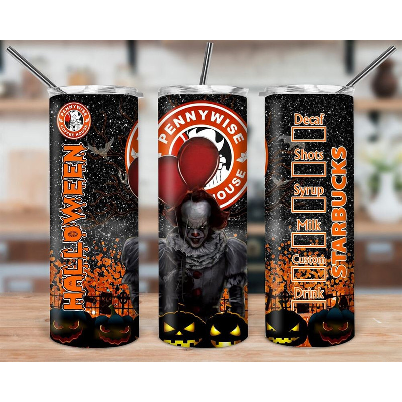 Horrific Movies It Pennywise Halloween 20Oz ,30 Oz Skinny Tumbler Movies Tumbler.jpg