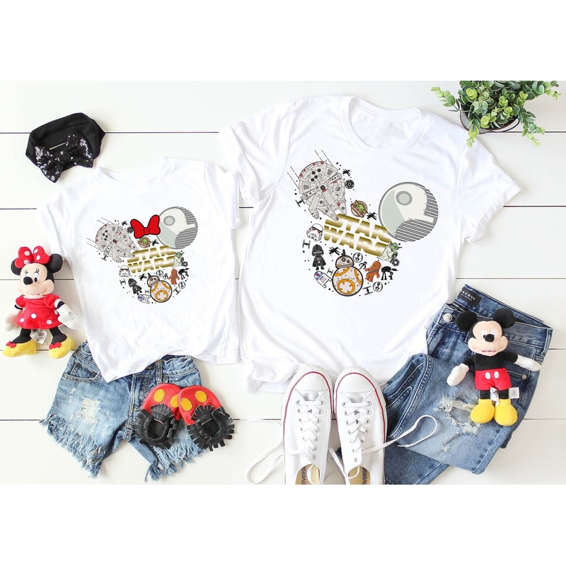 Star Wars Mickey Head Shirt, Mickey and Minnie Disney Shirt, Disney Family and Couple Shirt, Star Wars Minnie, Mickey Head Star Wars Shirt - 1.jpg