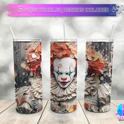 horror skinny tumbler, horror movies character halloween wrap 20oz skinny tumbler, straight tapered 30oz skinny tumbler
