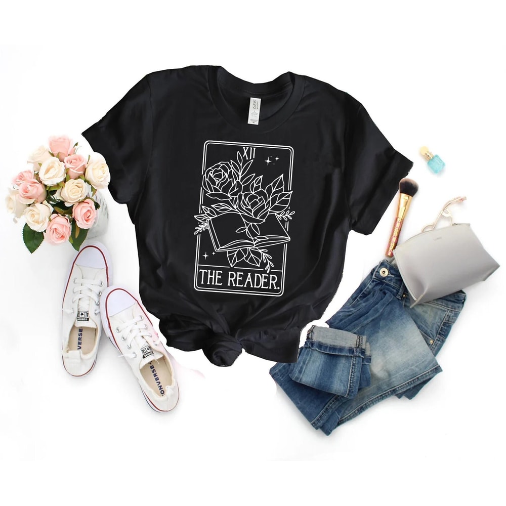 The Reader Tarot Card Shirt, Book Tarot Card Shirt, Bookish Shirt, Book Shirt, Reading Shirt, Author Tarot Card Shirt, - 1.jpg