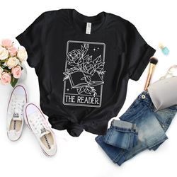 the reader tarot card shirt, book tarot card shirt, bookish shirt, book shirt, r
