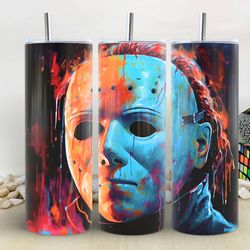 horror skinny tumbler, horror characters 20oz skinny tumbler, horror for straight & tapered designs 30oz skinny tumbler