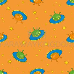planet space cartoon vector illustration seamless pattern