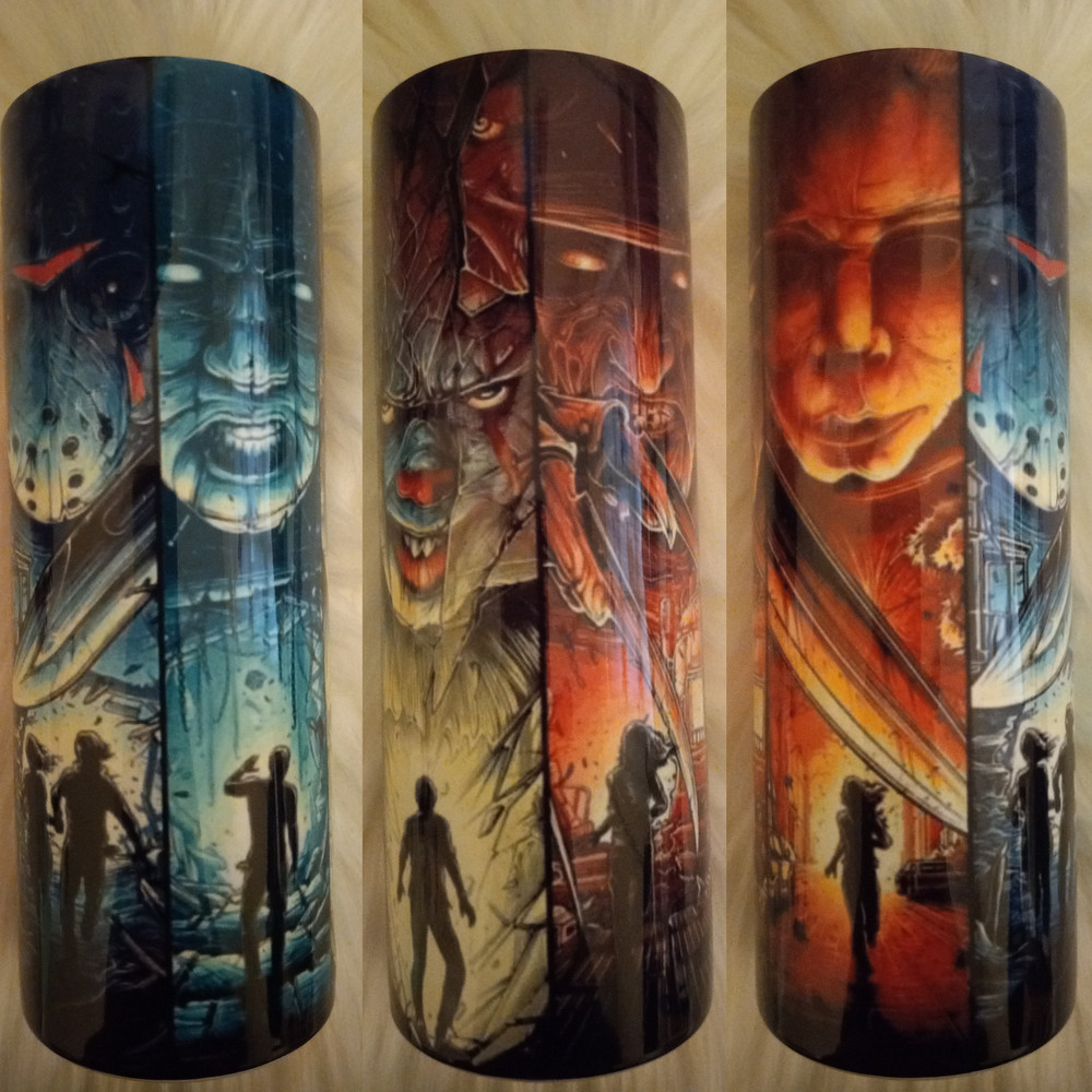 Halloween Horror movie FAVORITES 20 oz Custom Tumbler sublimation horror movie cup scary.jpg