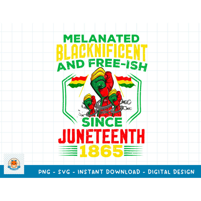 Juneteenth Melanated Blacknificent Africa American Men Women T-Shirt copy.jpg