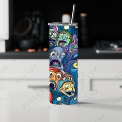 horror skinny tumbler, wrap sublimation design skinny glitter tumbler, sublimation instant wrap skinny glitter tumbler