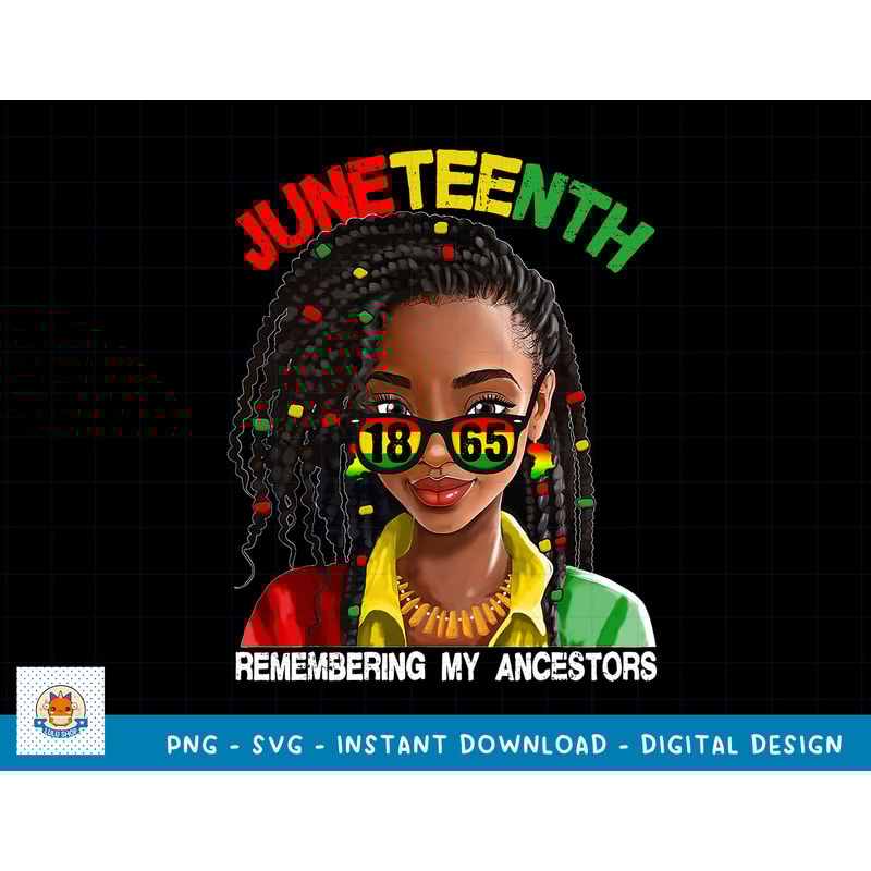 Juneteenth Tshirt Women Loc'd Hair Remebering My Ancestors T-Shirt (2) copy.jpg