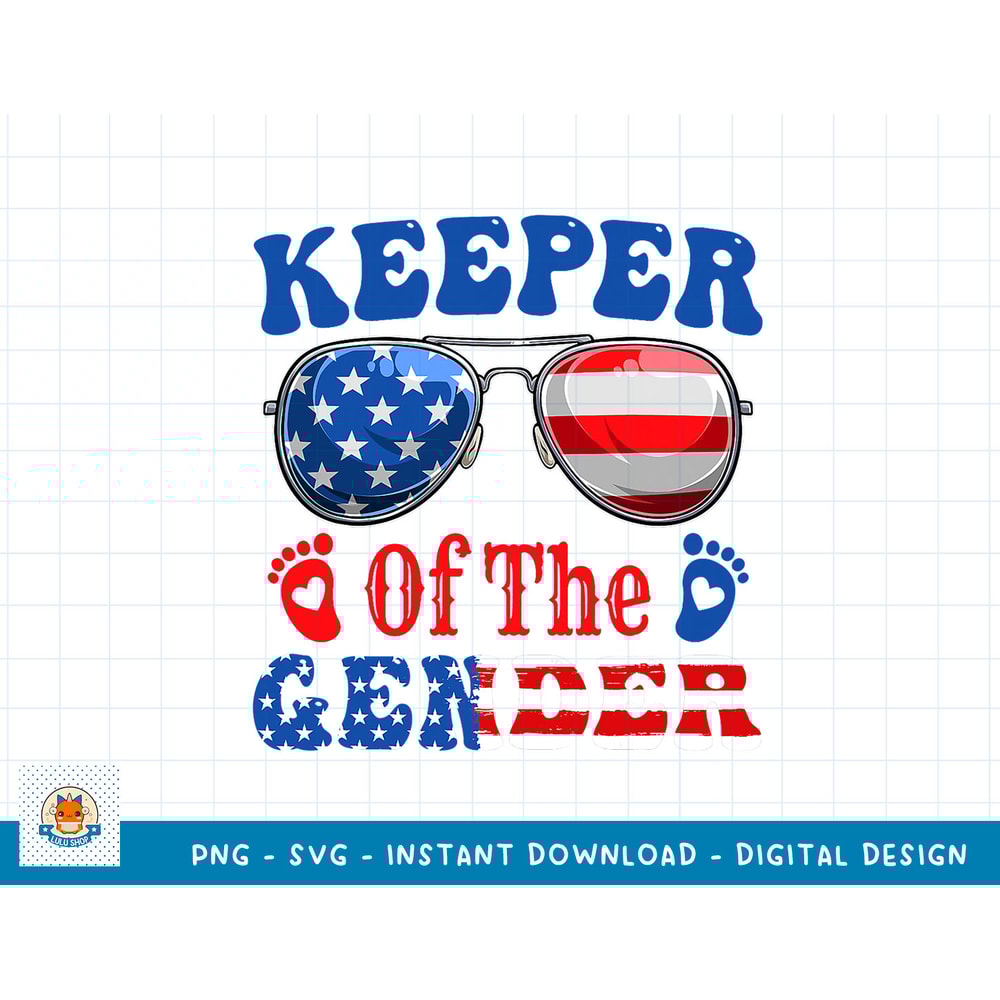 Keeper Of The Gender 4th Of July Baby Gender Reveal T-Shirt copy.jpg