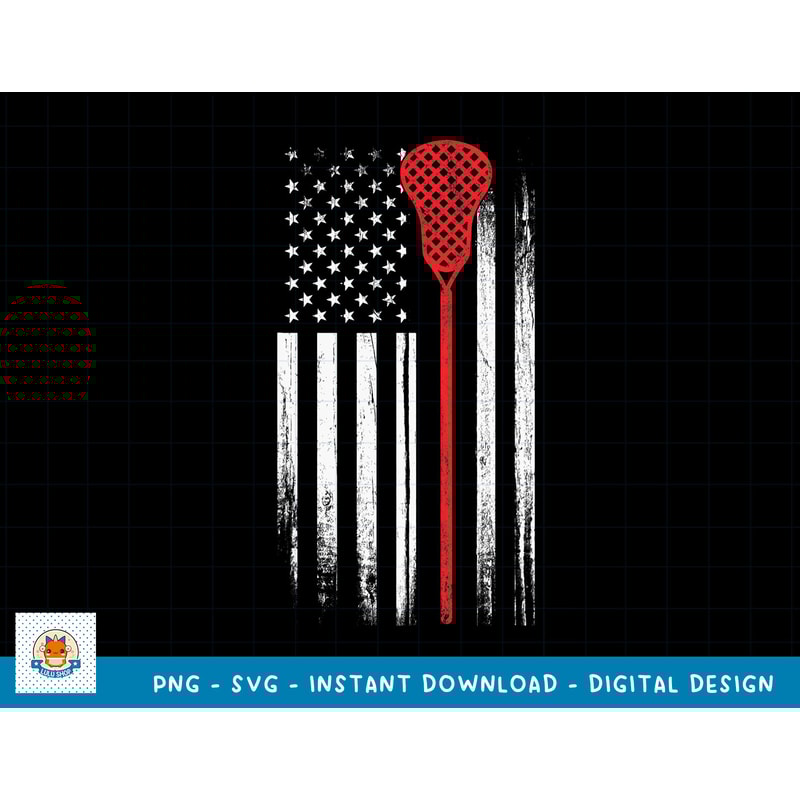 Lacrosse USA Flag 4th Of July LAX T-Shirt copy.jpg