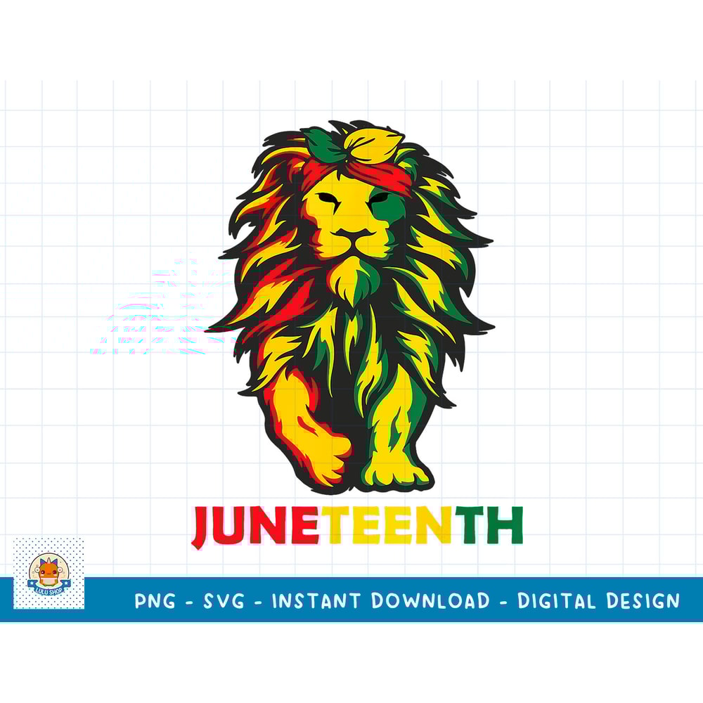 Lion Juneteenth Cool Black History African American Flag T-Shirt copy.jpg
