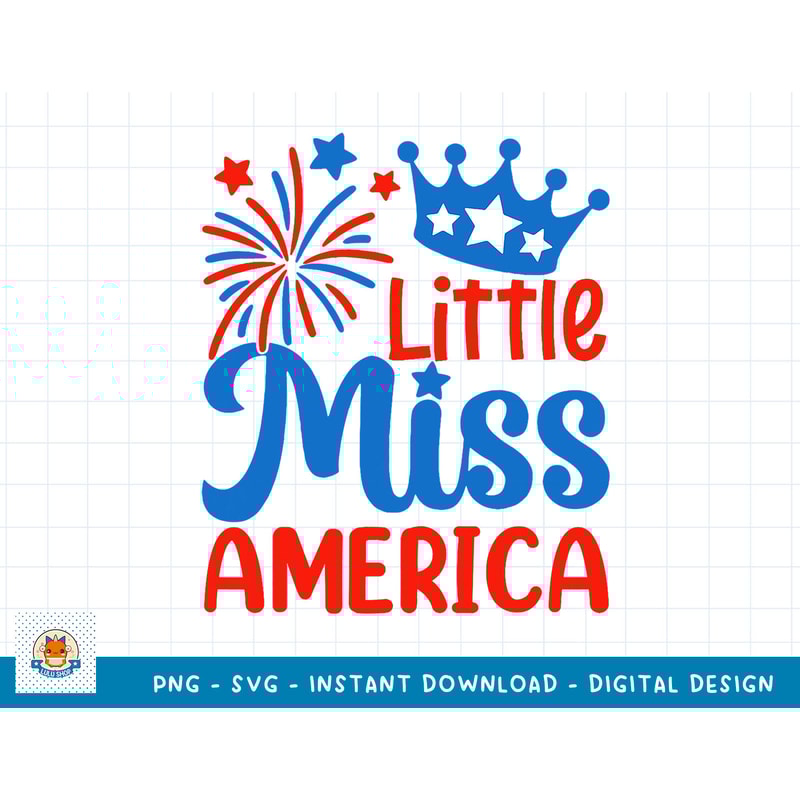 Little Miss America Shirt Funny 4th of July Fireworks T-Shirt copy.jpg