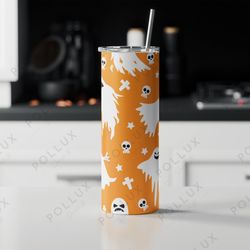 horror skinny tumbler, ghost sublimation design skinny glitter tumbler, horror movie halloween skinny glitter tumbler