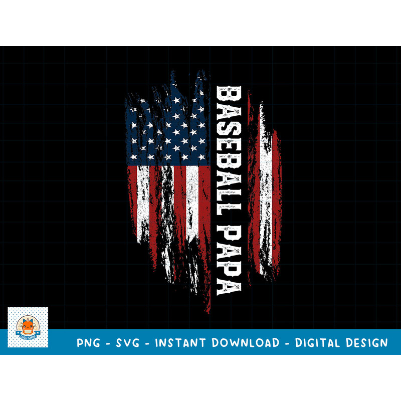 Mens Baseball Papa American Flag Grandpa Grandson 4th Of July T-Shirt copy.jpg