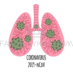 PNEUMONIA Coronavirus Human Danger Vector Illustration Set