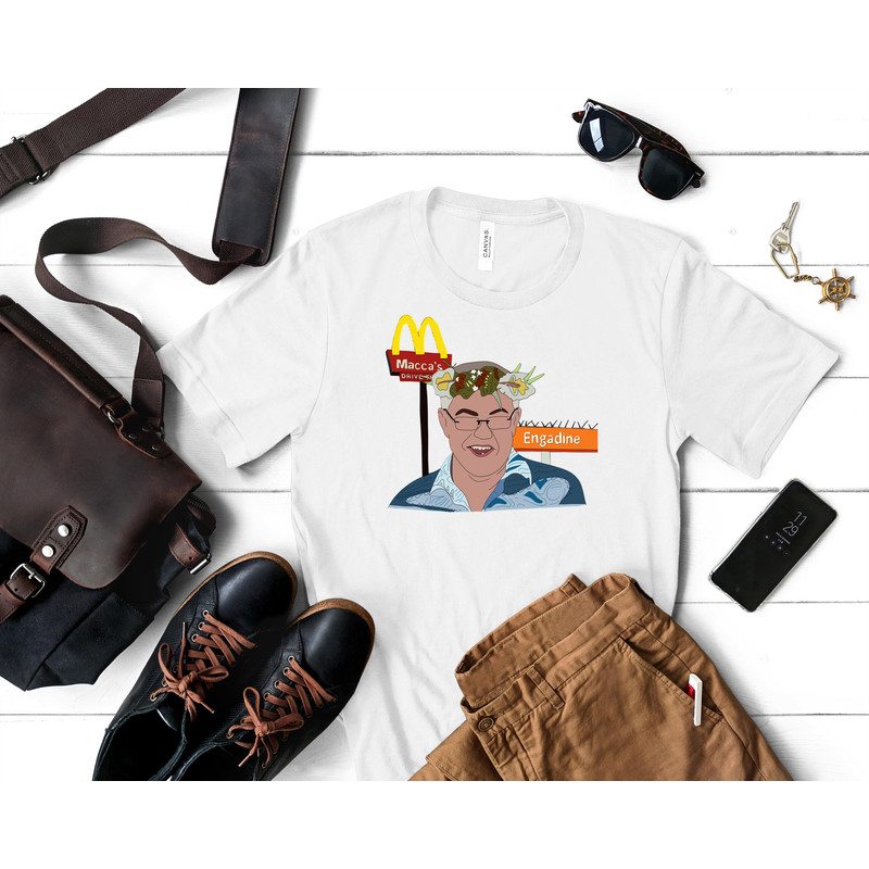Scomo at Engadine Maccas _97   Classic T-Shirt Essential T-Shirt 117_White_White.jpg