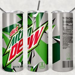 diet mountain dew can tumbler wrap design, soda tumbler, 20oz tumbler designs