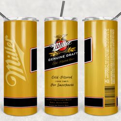 miller genuine draft can  20oz tumbler designs, alcohol label tumbler, tumbler wrap designs