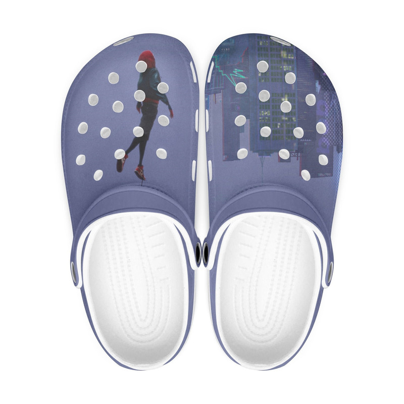 Spiderman clogs, Spider verse Morales, looks like crocs shoes, slippers, flip flops Birthday gift Custom clogs for men, women-1.jpg