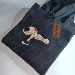 nike x hanma baki embroidered sweatshirt, anime embroidered sweatshirt, custom anime embroidered crewneck, anime custom