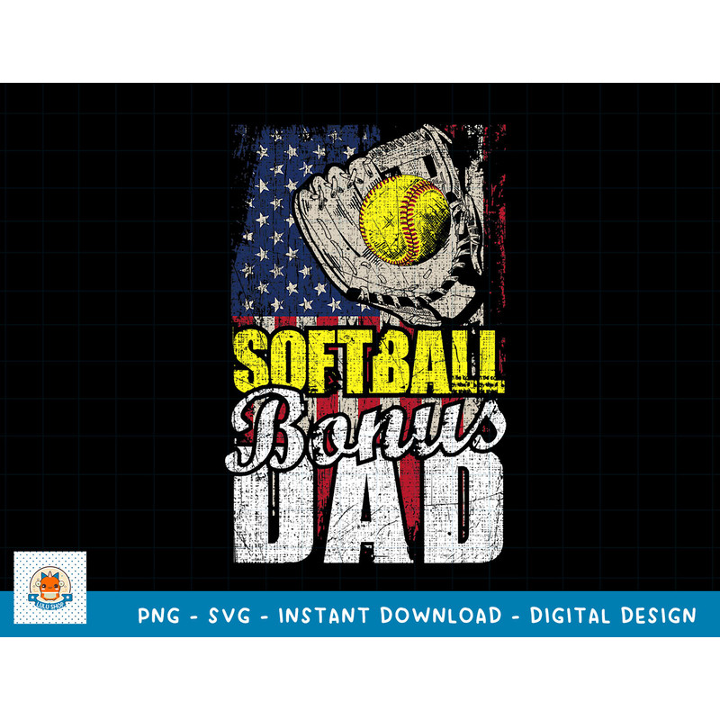 Mens Patriotic Softball Bonus Dad 4th of July T-Shirt copy.jpg