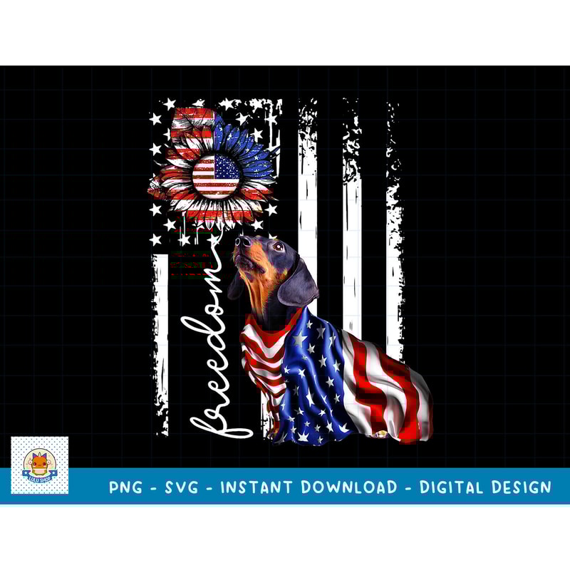Patriotic 4th of July Weiner Dachshund Dog Freedom T-Shirt T-Shirt copy.jpg