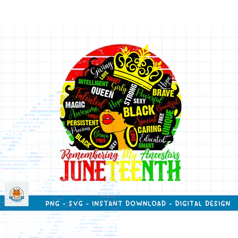 Remembering My Ancestors Juneteenth Celebrate Black Women T-Shirt copy.jpg