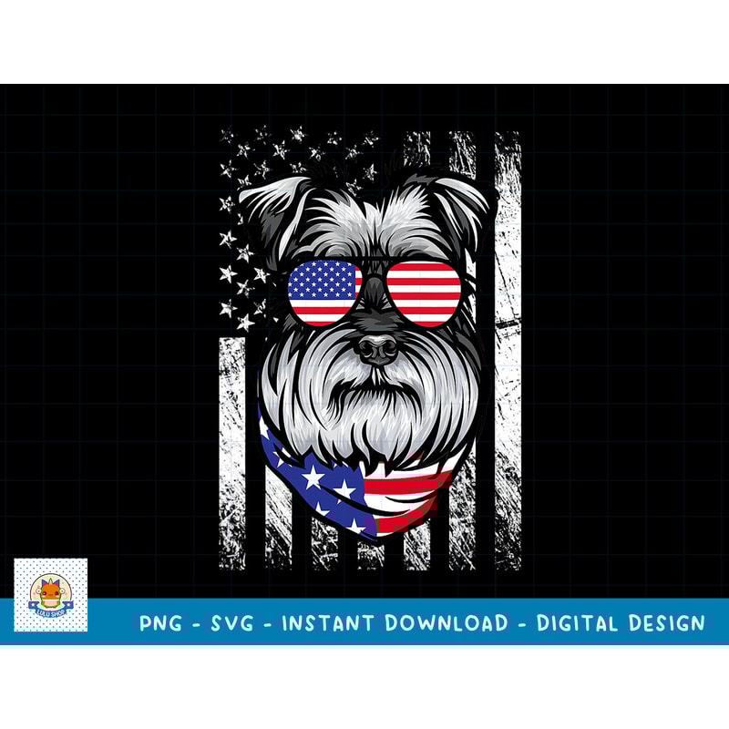 Schnauzer American Flag Patriotic Schnauzer Dog 4th Of July T-Shirt copy.jpg