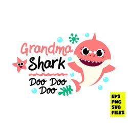 grandma shark doo doo svg, grandma svg, shark svg, baby shark svg, birthday shark svg, cartoon svg, eps png digital file