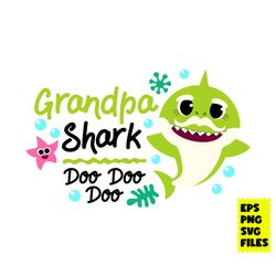 grandpa shark doo doo doo svg, grandpa svg, shark svg, baby shark svg, birthday shark svg, cartoon svg, eps digital file