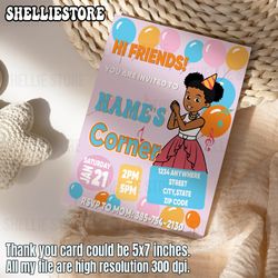 gracie's corner invitation, diy invitation, edit it yourself template, gracie corner birthday party, kids digital birthd