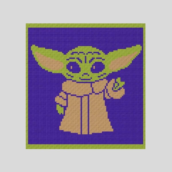 Crochet corner to corner Baby Yoda graphgan blanket pattern | Inspire ...