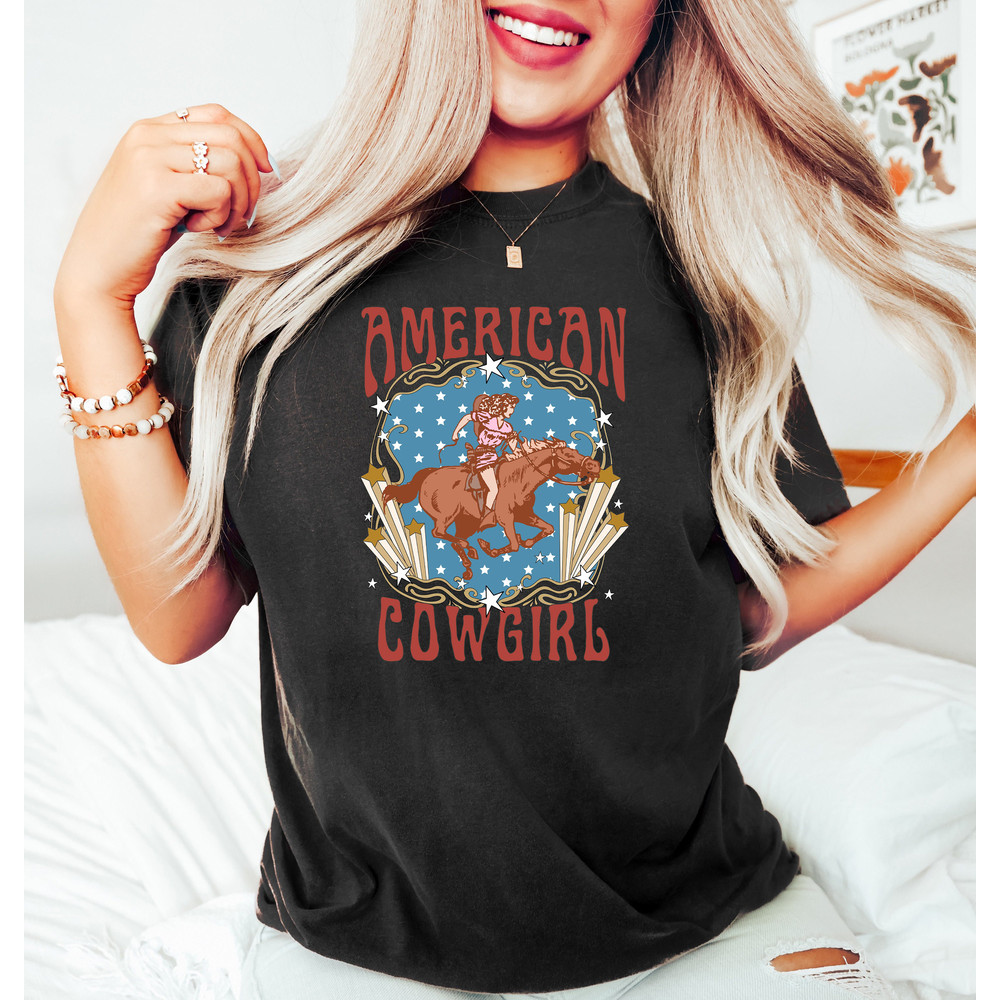 American Cowgirl Shirt, Howdy 4th of July Shirt, Patriotic Cowboy, Country 4th of July, Happy 4th of July, 4th of July Gifts, Firework Shirt - 2.jpg