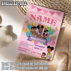 gracie's corner birthday invitation, editable gracies corner invite, gracie's template printable editable canva, invite