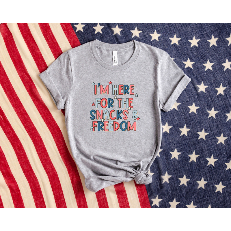 I'm Here For The Snacks and Freedom, Watercolor 4th of July Shirt, Retro Comfort 4th of July Shirt, Independence Day Shirt, 4th Of July Gift - 3.jpg