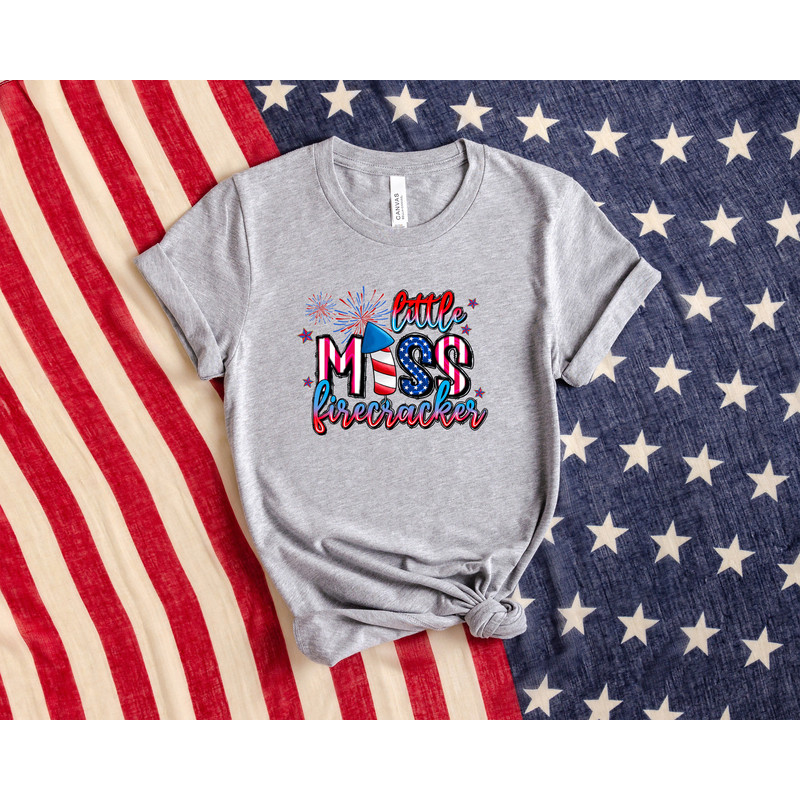 Little Miss Firecracker, 4th of July Firecracker Shirt, Fireworks Shirt, Happy 4th of July T-Shirt, Patriotic Sweatshirts, 4th of July Gifts - 2.jpg