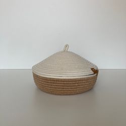 Jute basket with lid 2.3'' x 8.7'' Cotton rope basket
