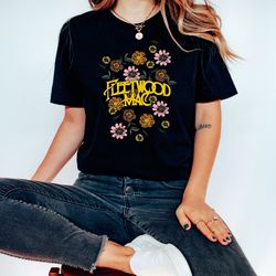 fleetwood mac tshirt, vintage floral retro band g