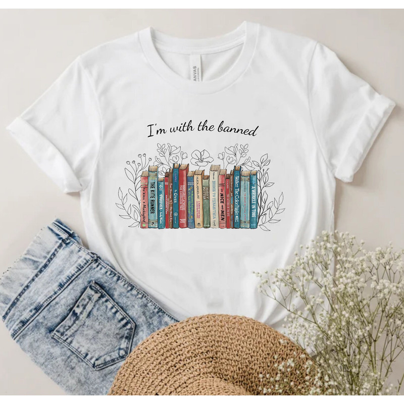 I'm With The Banned, Banned Books Sweatshirt, Banned Books Shirt Reading Shirt, Librarian Shirt Woman's Shirt, Reading Lover Shirt - 4.jpg