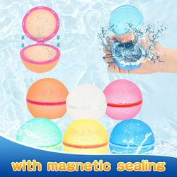 6pc soft silicone water bombs magnetic self-sealing reusable water balloons