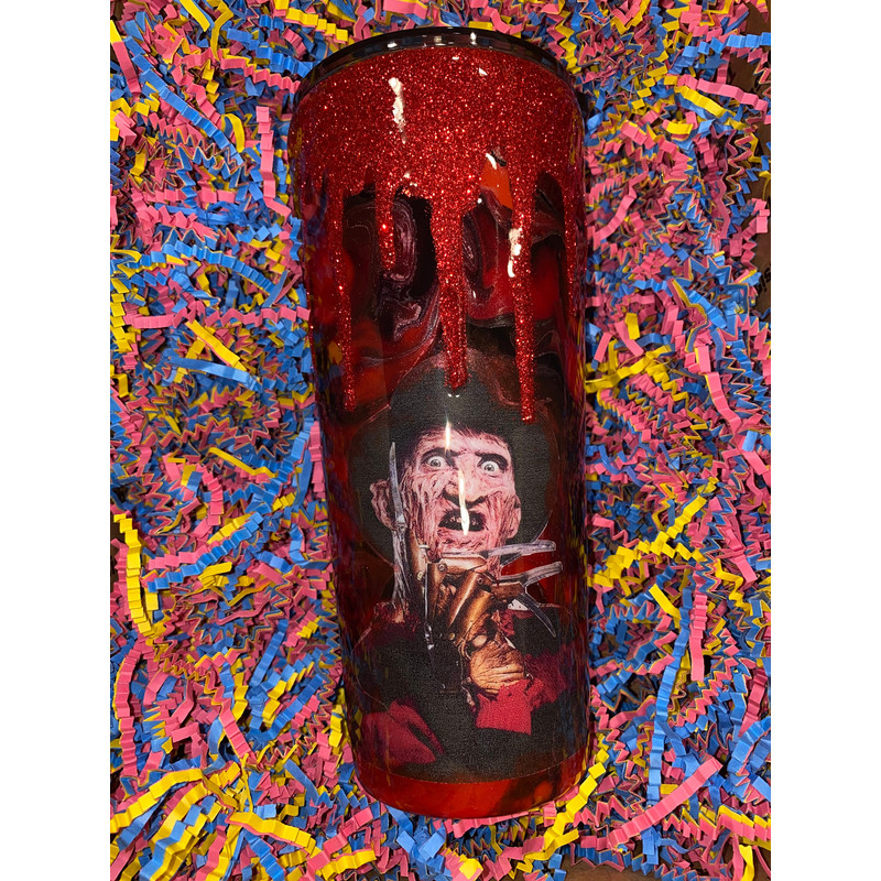 FK inspired tumbler, Halloween tumbler, scary movie tumbler, marbled tumbler.jpg